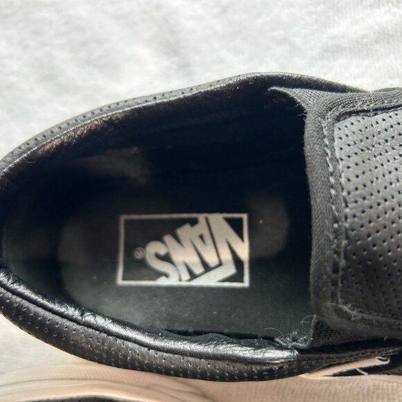 Vans Classic Slip-On Perforated Leather Shoe Black - Picture 7 of 8